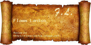 Flamm Lantos névjegykártya